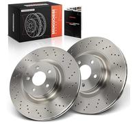 Frankberg 2 discos de freno delantero ventilado compatible con Clase E W211 E420 CDI E500 4.0L 5.5L 2006-2008 SL R230 280 300 350 500 3.0L-5.5L 2006-2012 Replace # 222 14210 012