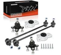 Frankberg 2 rodamientos de brazo de suspensión + 2 barras de acoplamiento + 2 x articulaciones de soporte compatibles con Golf VI 5K1 Golf V 1K1 Golf Plus 521 5M1 Golf VI Variant AJ5 Yeti 5L Replace