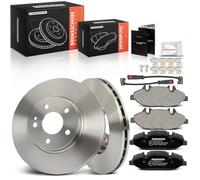 Frankberg 2x Discos de freno + 4x Pastillas de freno Compatible con Viano W639 2.0-3.7 Vito Bus W639 119 122 123 126 109 Vito/Mixto Furgoneta W639 119-126 Replace# A0064204320