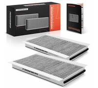 Frankberg 2x Filtro de aire de la cabina Compartimento Motor Lado del pasajero debajo de la tapa del depósito de agua Compatible con Serie 5 Touring E61 Serie 5 E60 Serie 6 cabrio E64 64316935823