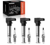 Frankberg 3x bobinas de encendido + 3x bujías Compatible con A3 8P1 2003-2012 Golf IV 1J1 2000-2004 Polo 6R1 6C1 2009-2014 Toledo II 1M2 2000-2004 Replace# 036905100D