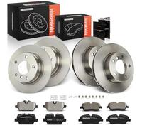 Frankberg 4 discos de freno + 8 pastillas de freno delanteras traseras compatibles con 1er E81 116d 116i 1.6L-2.0L 2007-2011 1er E87 116d 116i 118d 118i 1.6L-2.0L 2004-2011 Replace# 3411 16764 629