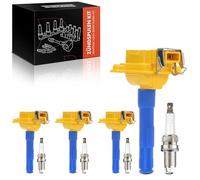 Frankberg 4x Bobina de encendido + 4x Bujía 3-Polos Gasolina Compatible con A3 8L1 A4 8D2 A6 4B2 A8 4D2 4D8 B.o.r.a 1J2 Golf IV 1J1 P.a.s.s.a.t 3B2 Replace# 058905105
