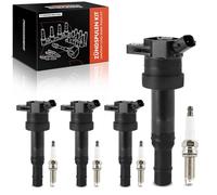 Frankberg 4x Bobina de encendido + 4x Bujía Gasolina Compatible con i20 GB IB PB PBT 1.2L 2012-2025 Picanto Sí TA 1.2L 2011-2025 Rio III UB 1.2L 2011-2016 Replace# 2730103110