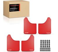 Frankberg 4X Guardabarros universal para coche contra salpicaduras recortable delantero y trasero compatible con Cabrio MPV Pick-ups Berlina Touring SUV Compacto Coupés y Camiones rojo 390 x 298 mm