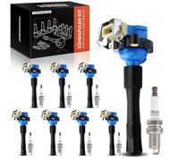 Frankberg 8 bobinas de encendido y bujías compatibles con E36 E46 1993-2002, E39 1995-2004, E38 1995-2001, E31 1996-1999, X5 E53 2000-2003