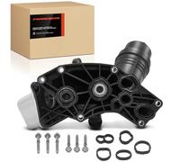 Frankberg Enfriador de aceite de motor refrigerado por agua con carcasa de filtro de aceite compatible con 3er F30 F80 5er F90 G30 1er F20 F21 X3 F97 G01 X4 F98 G02 2 Cabriolet F23 7er G11 Replace#