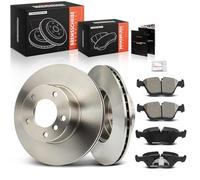 Frankberg Juego de frenos incluye 2 discos de freno + 4 pastillas de freno delanteras, compatible con 5 E39 Touring E39 Replace # 3411164627,34111164839