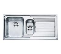 Franke 101.0085.810 - Fregadero de cocina de acero inoxidable con cuenco individual y medio, color gris