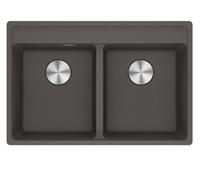 Franke 114.0714.186 - Fregadero de 2 cubetas Maris MRG 620-35-35 TL gris