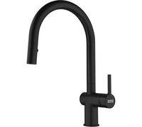 FRANKE 115.0653.404, Grifo del fregadero de la cocina Active J pull down spray, Negro mate