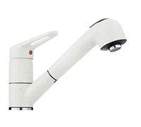 Franke 740 1150030731 - Grifo monomando para fregadero, alta presión, rociador extraíble, color blanco