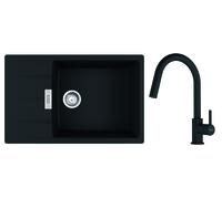 Franke Centro fregadero con grifo negro/negro 1140.733.329