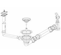 FRANKE Desagüe y rebosadero 112.0687.788 con válvula de tapón/pieza de recambio/desagüe