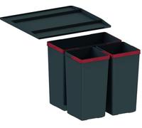 Franke Easysort 450-1-2 Clasificador de Residuos, Negro, 37.8 x 41.4 x 34.3 cm