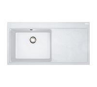 FRANKE Fregadero de Cocina de Granito (fragranita) con un Solo Cuenco Mythos MTG 611-blanco Izquierdo 114.0158.626, Polar Blanco