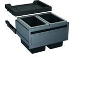 Franke FX60 - Cubo de basura con 2 compartimentos para la cocina, con tapa, 2 x 26 litros