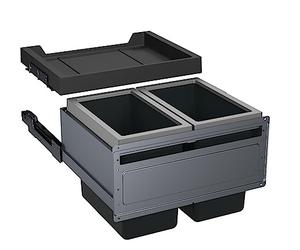 Franke FX60 - Cubo de basura con 2 compartimentos para la cocina, con tapa, 2 x 26 litros