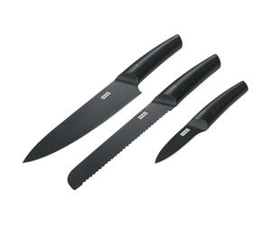 Franke Juego de tres cuchillos de acero inoxidable-negro-112.0545.792