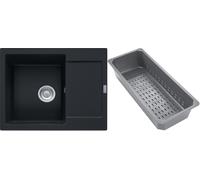 Franke Maris fregadero de granito con bandeja escurridora 62x50 cm negro 114.0741.968