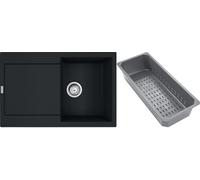 Franke Maris fregadero de granito con bandeja escurridora 78x50 cm negro 114.0741.972