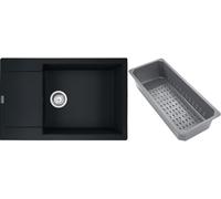 Franke Maris fregadero de granito con bandeja escurridora 78x50 cm negro 114.0741.976