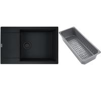 Franke Maris fregadero de granito con bandeja escurridora 78x50 cm negro 114.0741.977