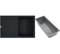 Franke Maris fregadero de granito con bandeja escurridora 78x50 cm negro 114.0743.091