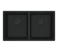 Franke Maris MRG 620-35-35 - Fregadero 2 cubetas negro mate mueble 80cm