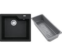 Franke Urban fregadero de granito con bandeja escurridora 56x50 cm negro 114.0741.981