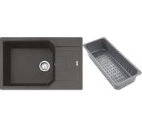 Franke Urban fregadero de granito con bandeja escurridora 78x50 cm gris/grafito/ónix 114.0741.988
