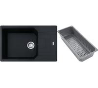 Franke Urban fregadero de granito con bandeja escurridora 78x50 cm negro 114.0741.990