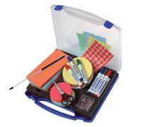 FRANKEN UMMK - Estuche pequeño con material de oficina (5 x 31 x 6 cm), color azul transparente