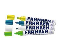 Franken ZKM L99 Chalk Marker Set, 2-5mm anchura del trazo, 4 piezas, luminoso/amarillo/azul claro blanco/verde