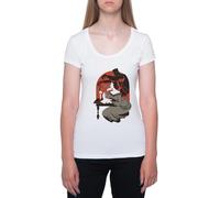 Frankenstein De Mary Shelley Camiseta De Manga Corta Blanca con Cuello Redondo para Mujer T-Shirt Short Sleeve White Crewneck tee For Women