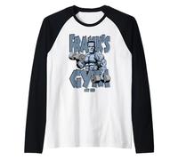 Frankenstein Gym Divertido Culturismo Fitness Entrenamiento Camiseta Manga Raglan
