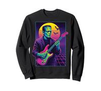 Frankenstein Halloween Monster Tocando la Guitarra 80s Vaporwave Sudadera