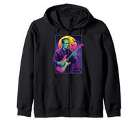 Frankenstein Halloween Monster Tocando la Guitarra 80s Vaporwave Sudadera con Capucha