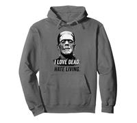Frankenstein Monster Head I Love Dead, Odio Vivir Sudadera con Capucha