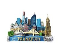 Frankfurt Alemania 3D Landmark Imán de nevera regalo de recuerdo, hecho a mano decoración del hogar y la cocina Frankfurt Imán colección