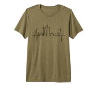 Frankfurt Skyline Heartbeat Alemán I Love Frankfurt Am Main Camiseta Premium