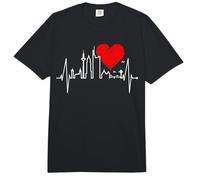 Frankfurt Skyline Heartbeat Alemán I Love Frankfurt Am Main Comfort Colors Adult Heavyweight T-Shirt
