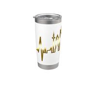 Frankfurt Skyline Heartbeat Alemán I Love Frankfurt Am Main Vaso térmico de acero inoxidable de doble pared