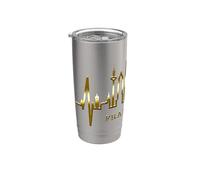 Frankfurt Skyline Heartbeat Alemán I Love Frankfurt Am Main Vaso térmico de acero inoxidable de doble pared