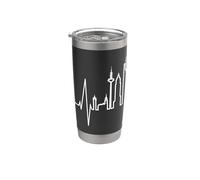 Frankfurt Skyline Heartbeat Alemán I Love Frankfurt Am Main Vaso térmico de acero inoxidable de doble pared
