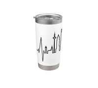 Frankfurt Skyline Heartbeat Alemán I Love Frankfurt Am Main Vaso térmico de acero inoxidable de doble pared