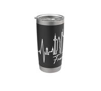 Frankfurt Skyline Heartbeat Alemán I Love Frankfurt Am Main Vaso térmico de acero inoxidable de doble pared