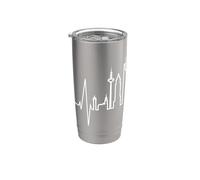 Frankfurt Skyline Heartbeat Alemán I Love Frankfurt Am Main Vaso térmico de acero inoxidable de doble pared