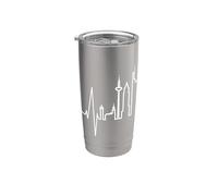Frankfurt Skyline Heartbeat Alemán I Love Frankfurt Am Main Vaso térmico de acero inoxidable de doble pared