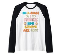 Frankie Cute Retro Girls Groovy Frankie Personalized Name Camiseta Manga Raglan